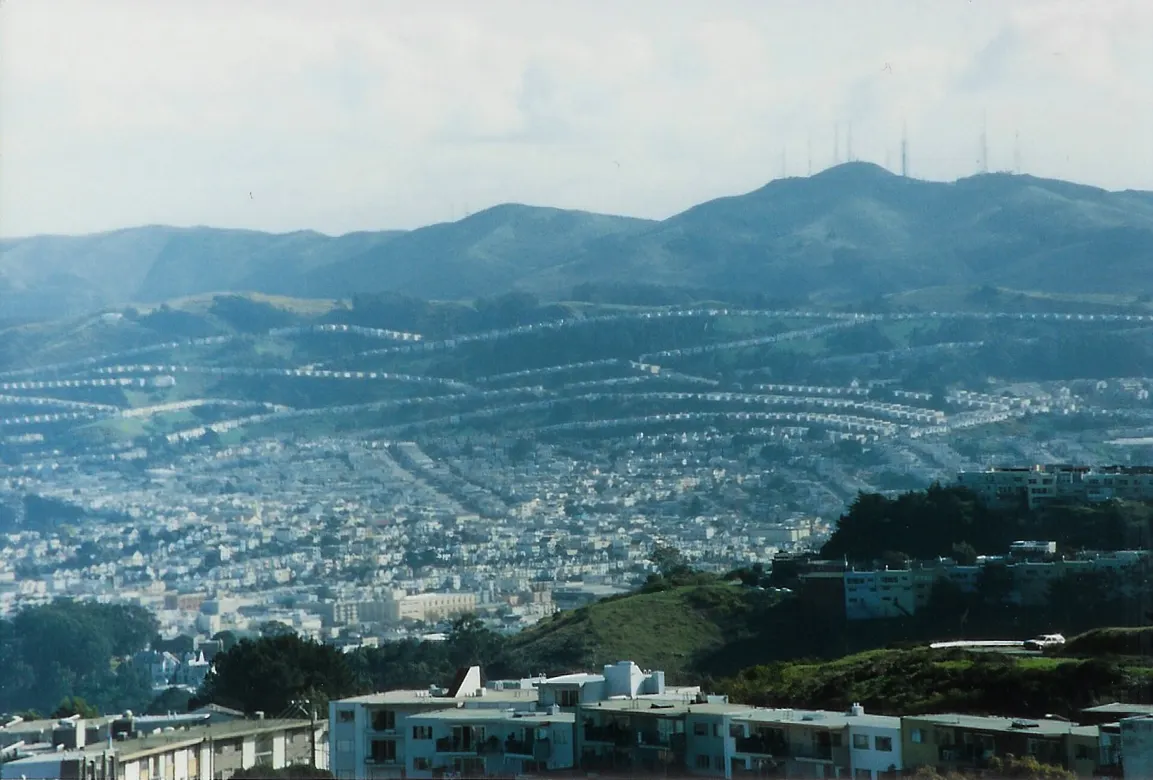 Daly City neighborhoods below San Bruno Mountain.