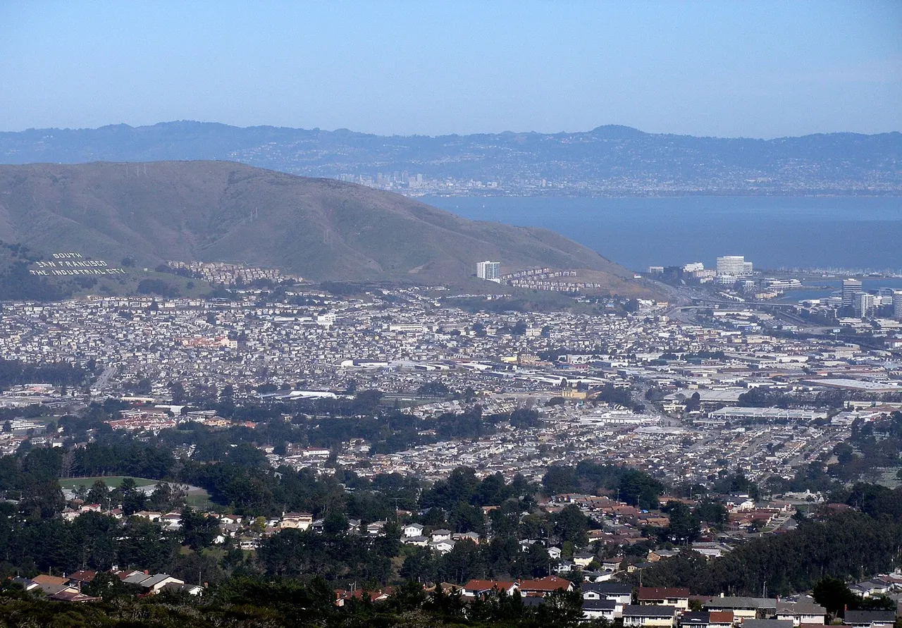 South San Francisco and the Bay seen from Sweeney Ridge.