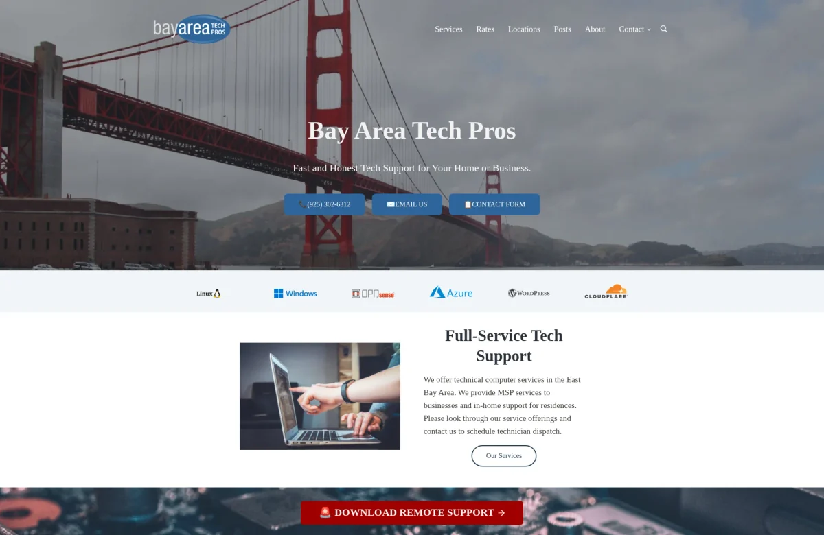 Bay Area Tech Pros website, desktop view