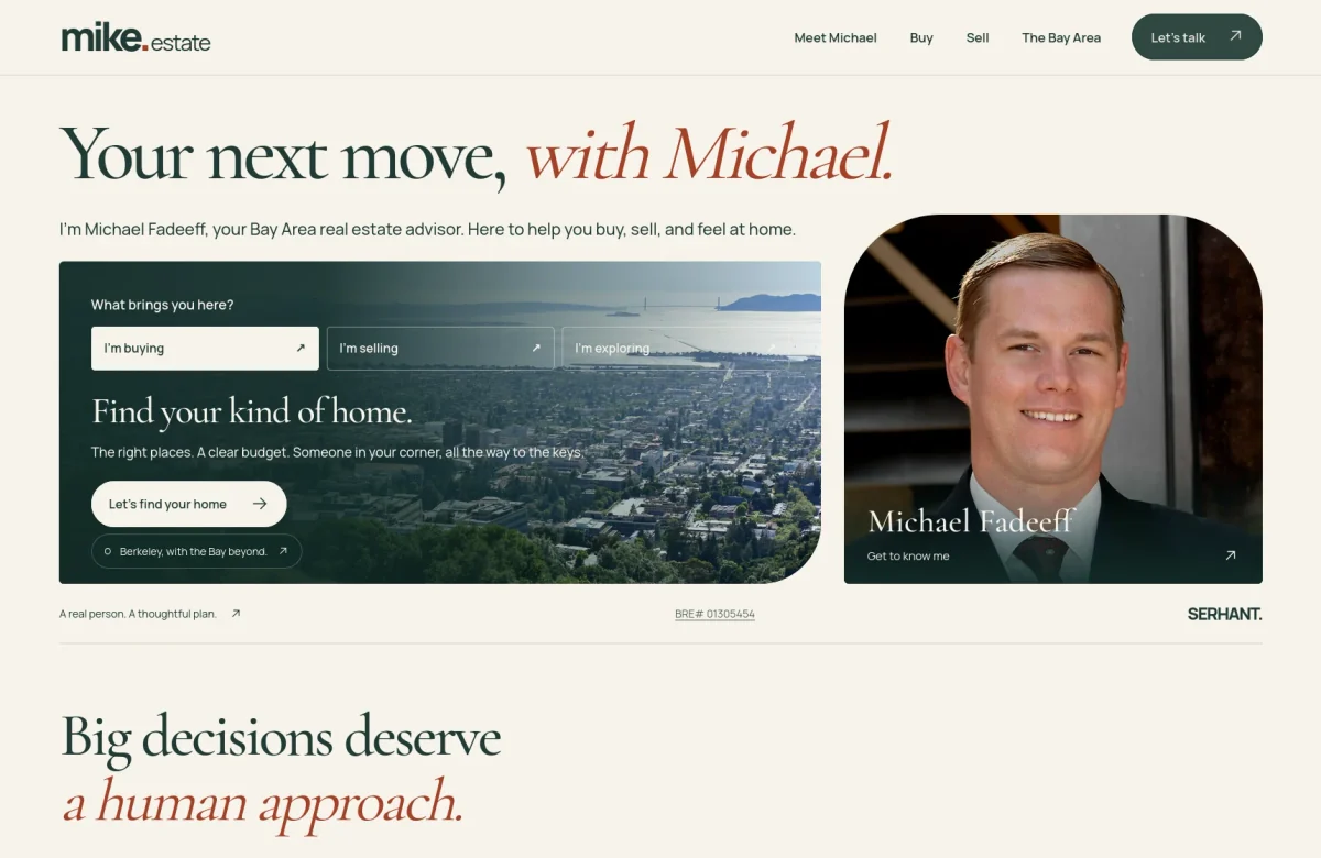 Mike.estate Astro website, desktop view